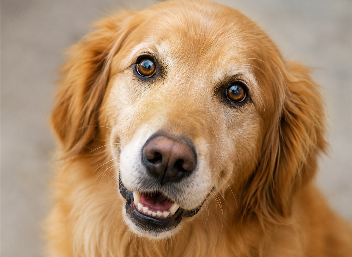 Original photo of a golden retriever