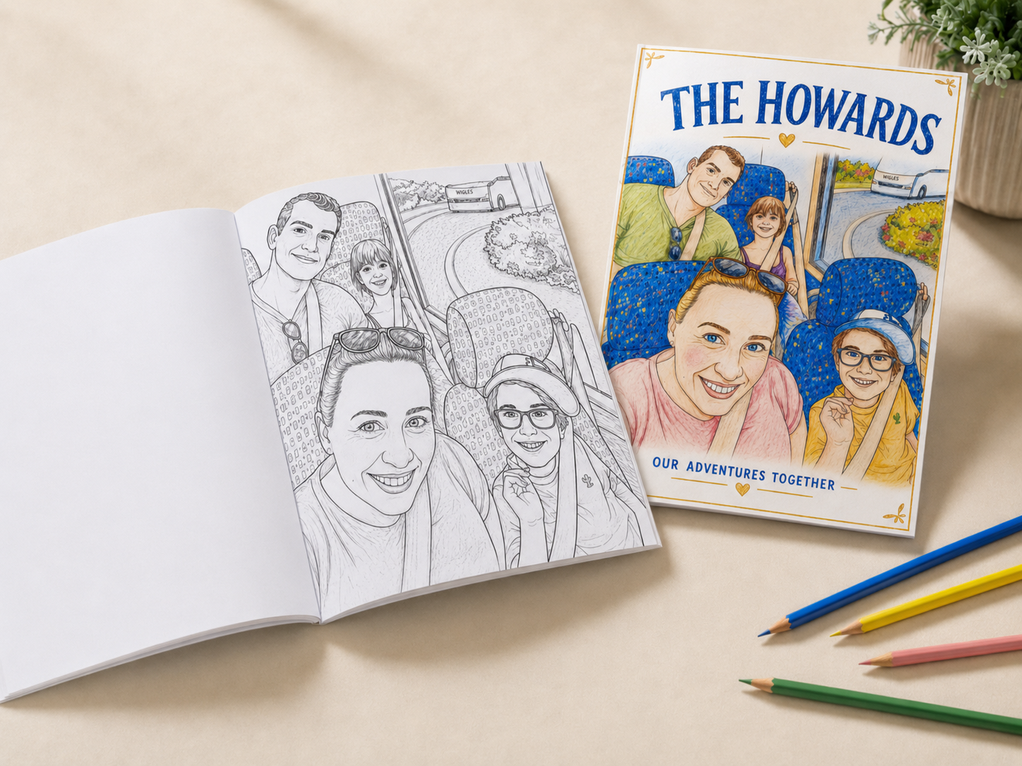 Finished Pic Books colouring book — printed, perfect-bound A5 with glossy cover